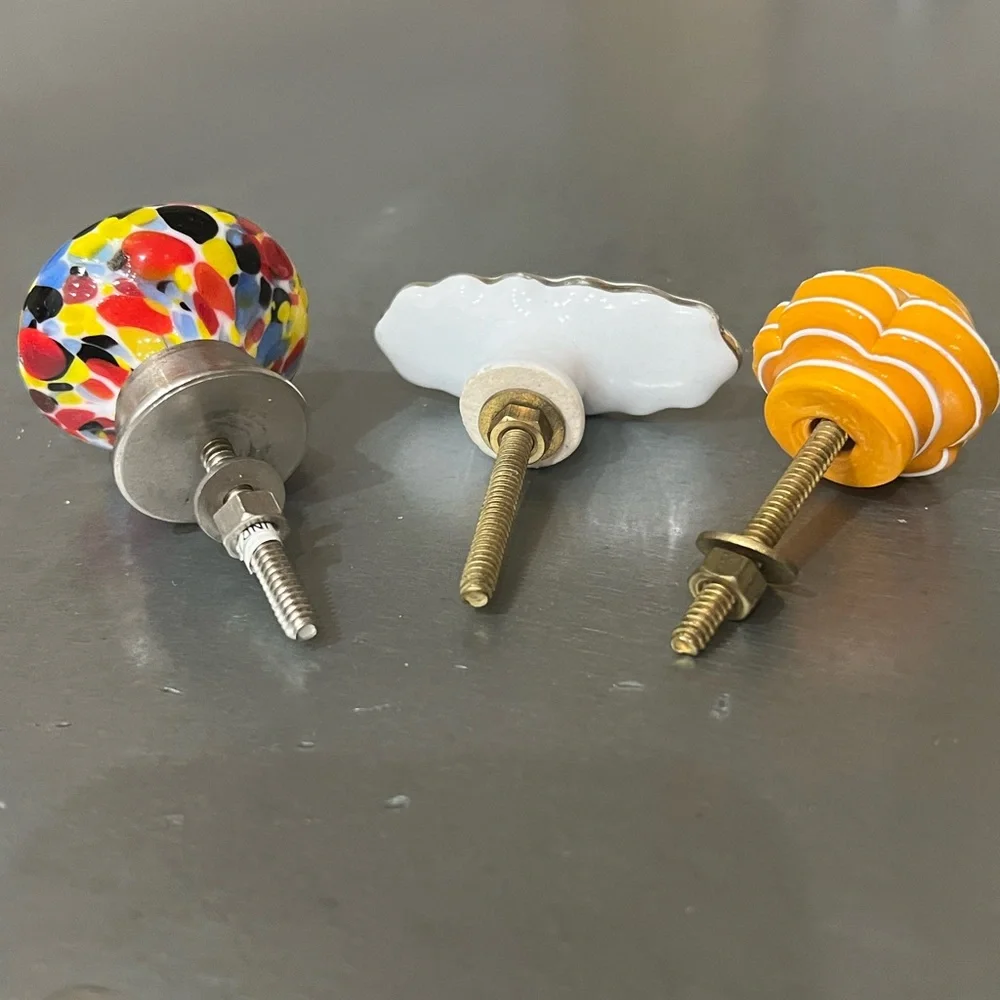 Colorful Ceramic and glass Knobs Set - Picture 3 of 6